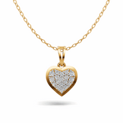 Diamond Flooded Heart Pendant - 18Kt Gold vermeil